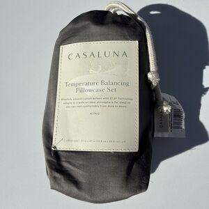 Open Box Casaluna Temperature Balancing Pillowcase Set Size King Metal Gray